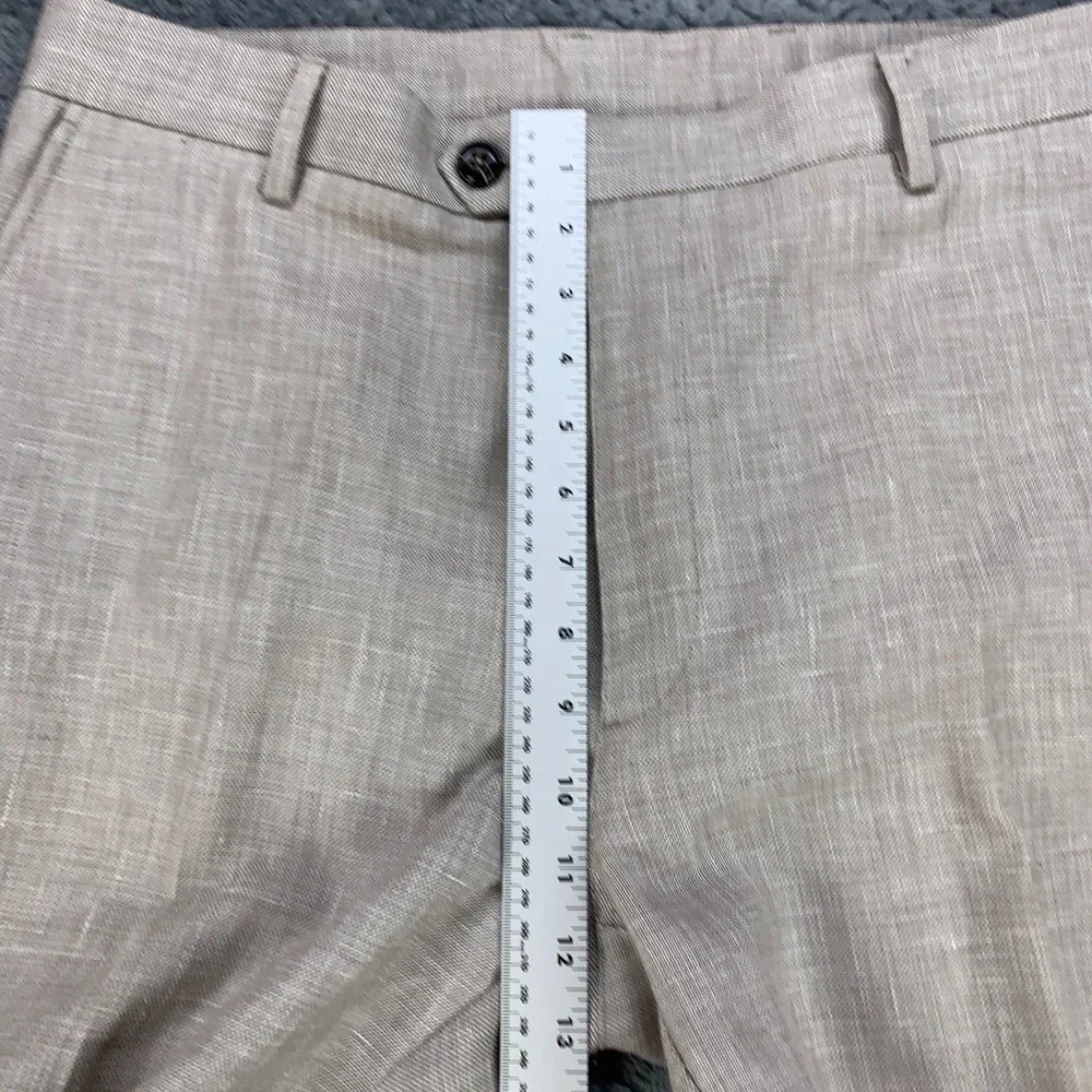 Caribbean Pants Linen Blend Mens 38x30 Beige Straight Leg Coastal Beach